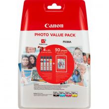 Canon CLI-581XL (BKCMY) eredeti 4db-os tintapatron csomag + fotpapr