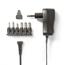 Univerzlis hlzati adapter | 7.2 W | 3 - 12 V DC | 1.80 m | 1.0 A A | 6 plug(s) | Fekete