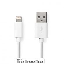 Lightning Kbel | USB 2.0 | Apple Lightning, 8 Plus | USB-A Dugasz | 480 Mbps | Nikkelezett | 1.00 m | Kerek | PVC | Fehr | Paprfles